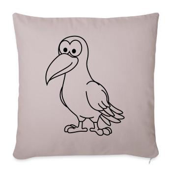 Crow Comic Animal - Sofa pillowcase 17,3'' x 17,3'' (45 x 45 cm) - light taupe - Front