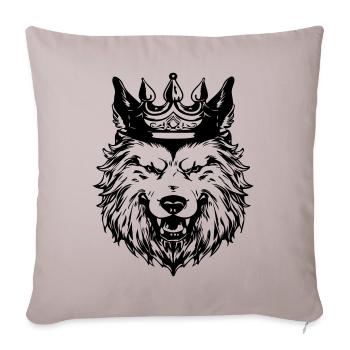Roi tête de couronne de loup - Housse de coussin décorative 45 x 45 cm - taupe clair - Devant