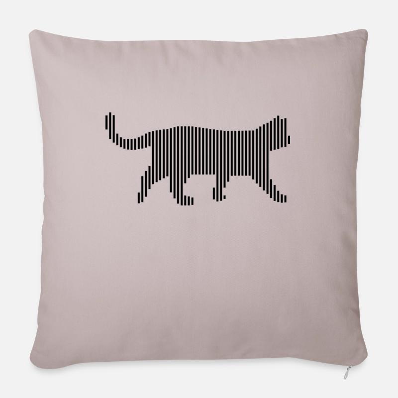 Katze - Sofakissenbezug 45 x 45 cm - helles Taupe