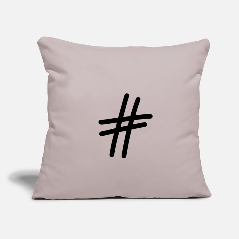 hashtag Housse de coussin décorative 45 x 45 cm