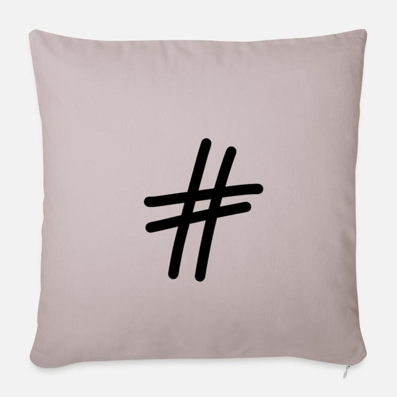 Hashtag - Sofakissenbezug 45 x 45 cm - helles Taupe