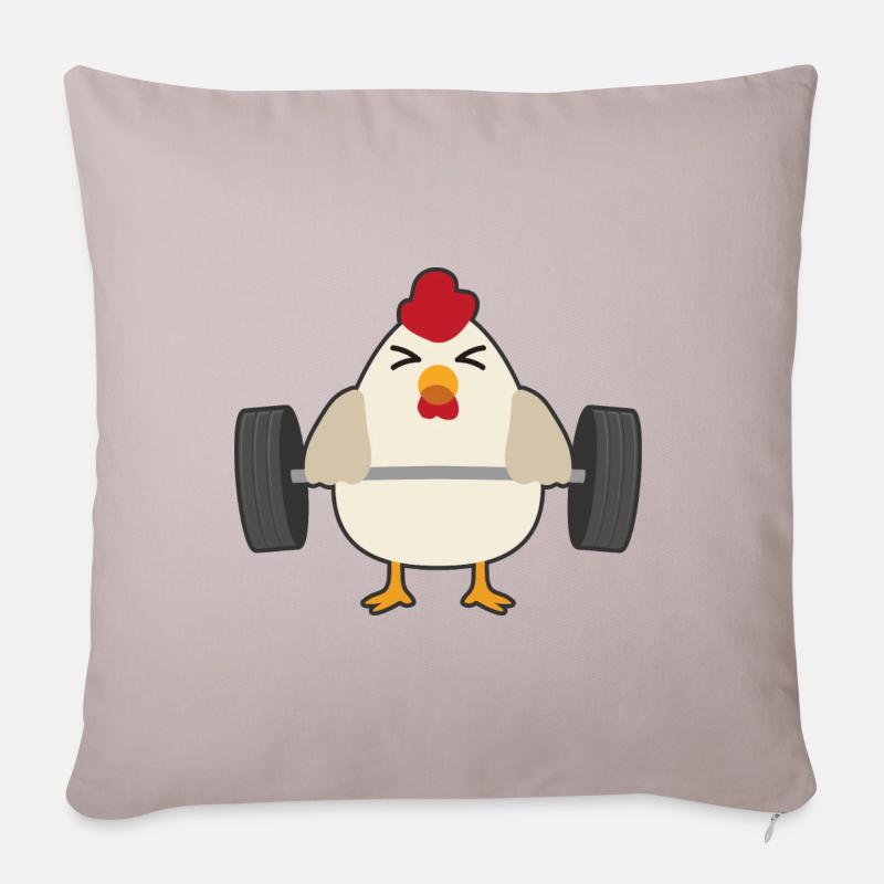 Huhn - Sofakissenbezug 45 x 45 cm - helles Taupe