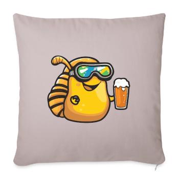 Schnecke Apres Ski Bier Comic - Sofakissenbezug 45 x 45 cm - helles Taupe - Vorne