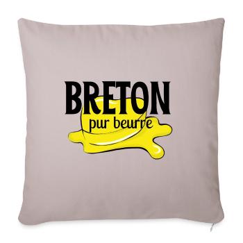 Breton pur beurre | Cadeau homme drôle - Housse de coussin décorative 45 x 45 cm - taupe clair - Devant