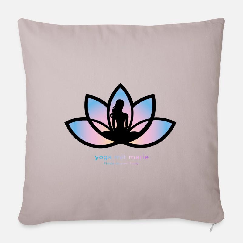 Yoga mit Marie - Sofakissenbezug 45 x 45 cm - helles Taupe
