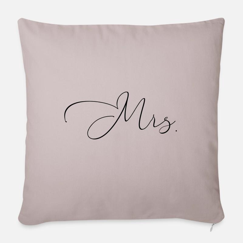 Mme . - Housse de coussin décorative 45 x 45 cm - taupe clair