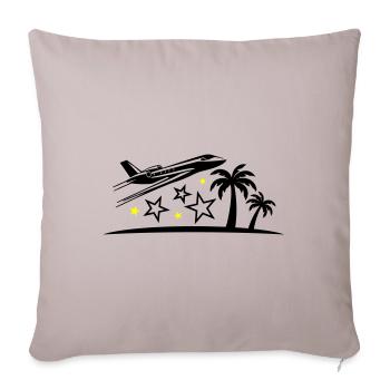 Vacances Avion Plage - Housse de coussin décorative 45 x 45 cm - taupe clair - Devant