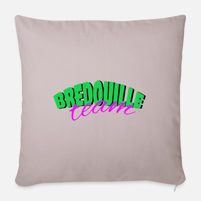 team bredouille - Housse de coussin décorative 45 x 45 cm - taupe clair
