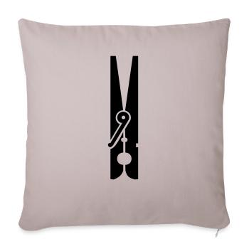 Pince à linge / pince à linge (1c) - Housse de coussin décorative 45 x 45 cm - taupe clair - Devant