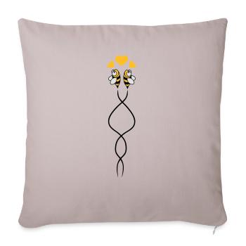 Bees Love - Sofa pillowcase 17,3'' x 17,3'' (45 x 45 cm) - light taupe - Front