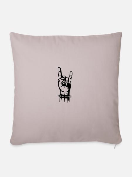 Rock Hand Musik - Sofakissenbezug 45 x 45 cm - helles Taupe