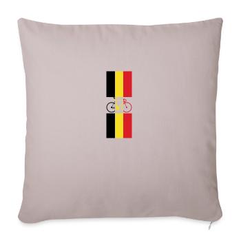 Drapeau de cycliste belge cycliste vélo belgique - Housse de coussin décorative 45 x 45 cm - taupe clair - Devant