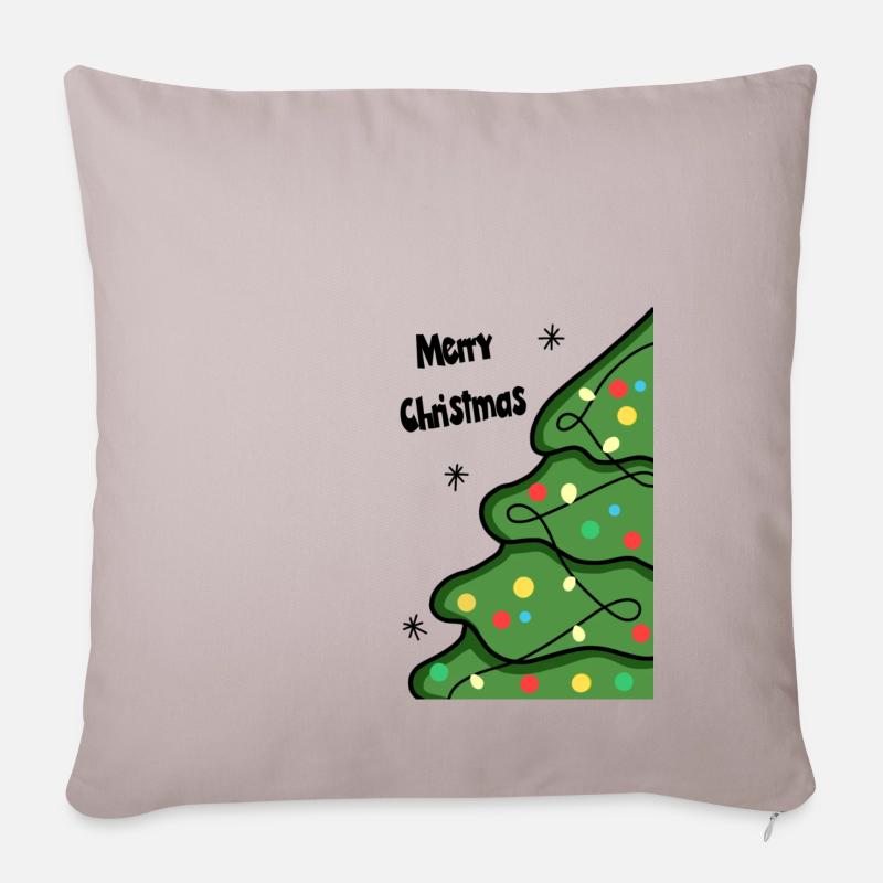 Merry Christmas - Sofakissenbezug 45 x 45 cm - helles Taupe