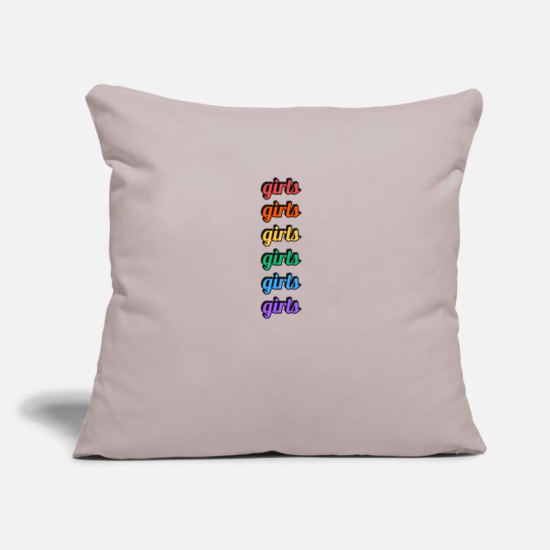Lesbische Mädchen Regenbogen Text Sofakissenbezug 45 x 45 cm