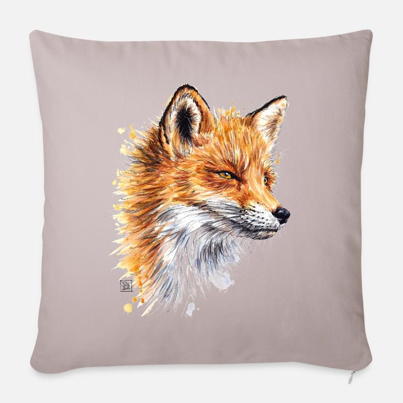 Fuchs | fox - Sofakissenbezug 45 x 45 cm - helles Taupe