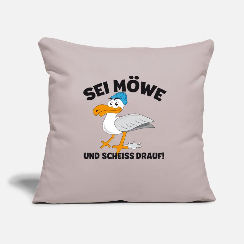 Möwe Möwen Sei Möwe und scheiß drauf Sofakissenbezug 45 x 45 cm