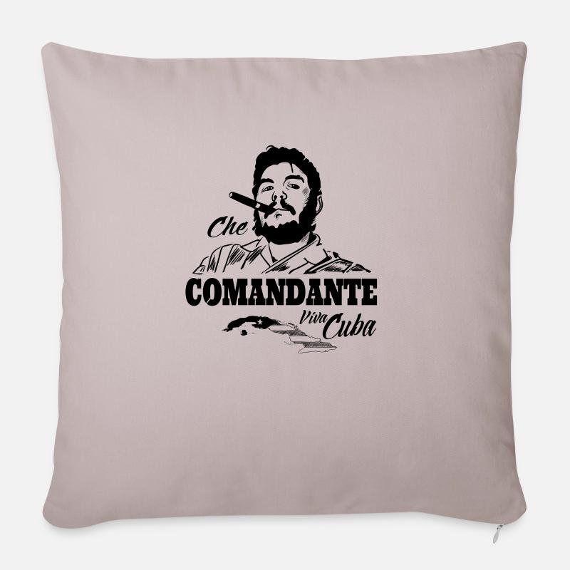 Comandante che Viva Cuba - Housse de coussin décorative 45 x 45 cm - taupe clair