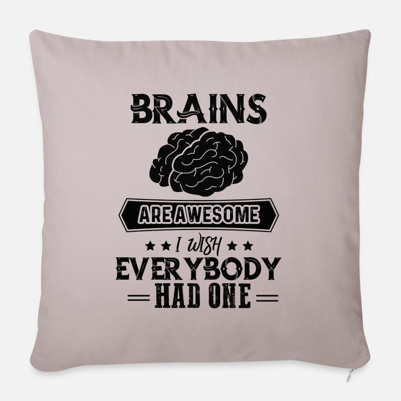 Brains Are Awesome - Sofakissenbezug 45 x 45 cm - helles Taupe