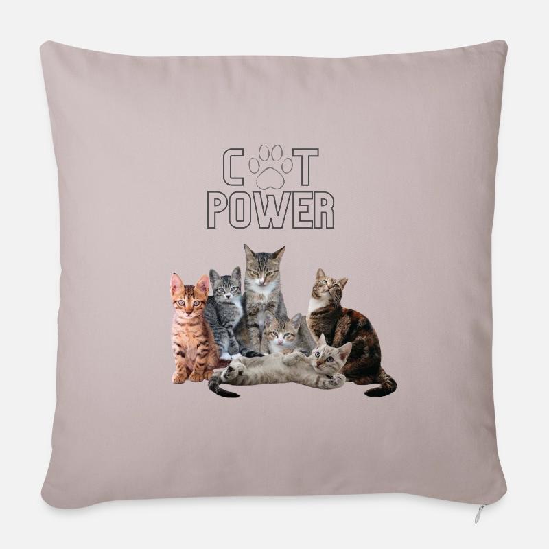 Cat Power - Sofakissenbezug 45 x 45 cm - helles Taupe