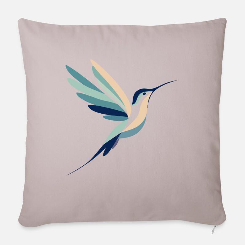 Hummingbird in flight - Sofa pillowcase 17,3'' x 17,3'' (45 x 45 cm) - light taupe