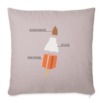 Glace de fusée | Glace, fusée, images amusantes - Housse de coussin décorative 45 x 45 cm - taupe clair - Devant