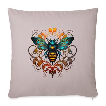 Bee, Bumblebee, Insect, Floral, Pattern, Ornaments - Sofa pillowcase 17,3'' x 17,3'' (45 x 45 cm) - light taupe - Front