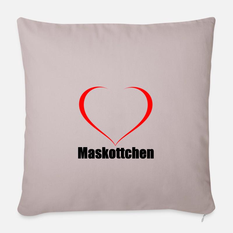 Herz Maskottchen - Sofakissenbezug 45 x 45 cm - helles Taupe