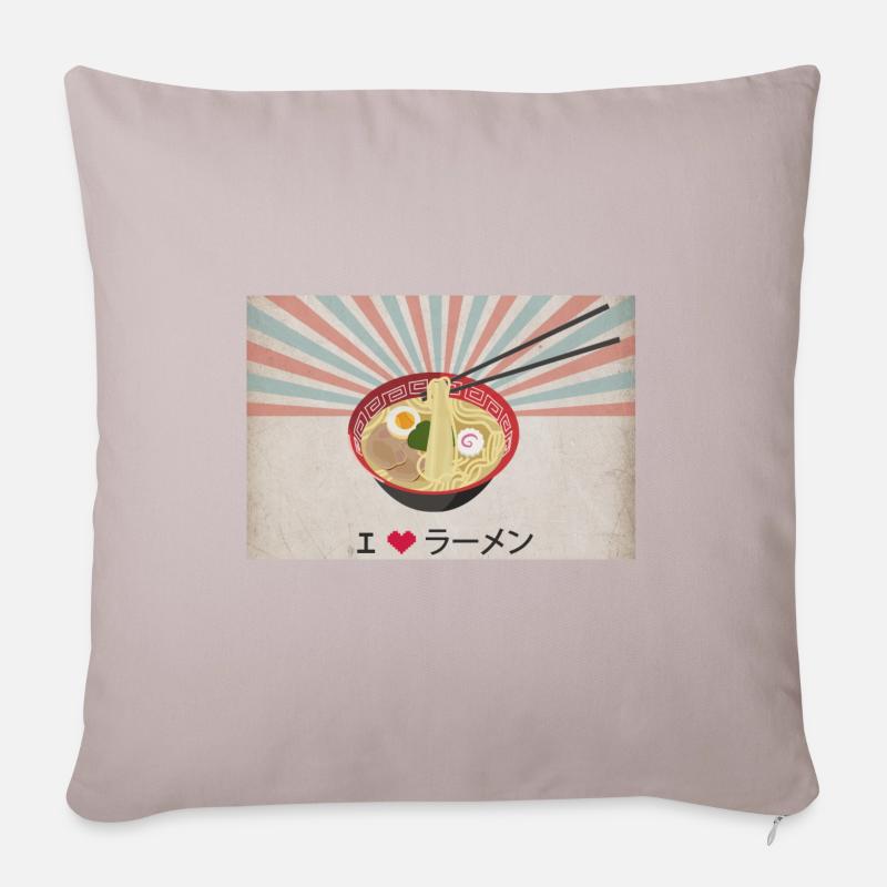 Ich liebe Ramen! - Sofakissenbezug 45 x 45 cm - helles Taupe
