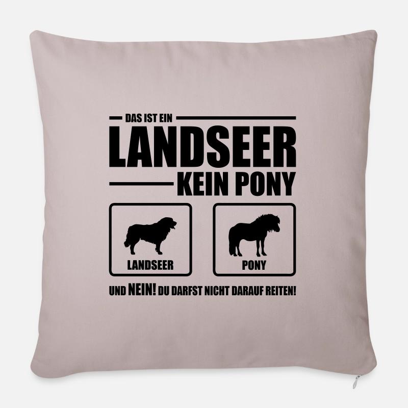 LANDSEER kein Pony Wilsigns Hundespruch Hund - Sofakissenbezug 45 x 45 cm - helles Taupe