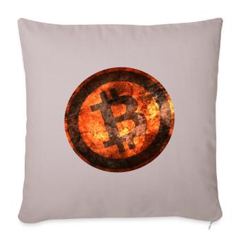 Bitcoin - Housse de coussin décorative 45 x 45 cm - taupe clair - Devant