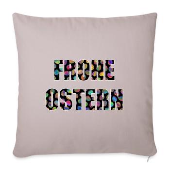 FROHE OSTERN - Sofakissenbezug 45 x 45 cm - helles Taupe - Vorne