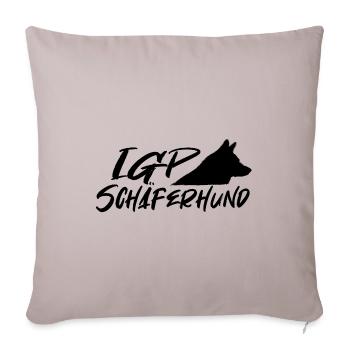 IGP berger allemand noir - Housse de coussin décorative 45 x 45 cm - taupe clair - Devant