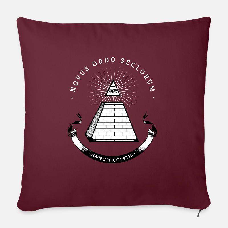 illuminati pyramide Erleuchtung geheim cool Nerd b - Sofakissenbezug 45 x 45 cm - Burgunderrot
