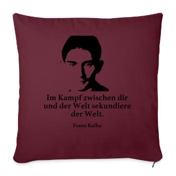 Kafka: Im Kampf zwischen dir und der Welt sekundi - Sofakissenbezug 45 x 45 cm - Burgunderrot - Vorne