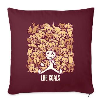 Objectifs de vie - Chiens Golden Labrador Retriever - Housse de coussin décorative 45 x 45 cm - bordeaux - Devant