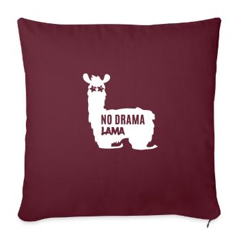 Lama - Llama / NO DRAMA LAMA - Sofakissenbezug 45 x 45 cm - Burgunderrot - Vorne