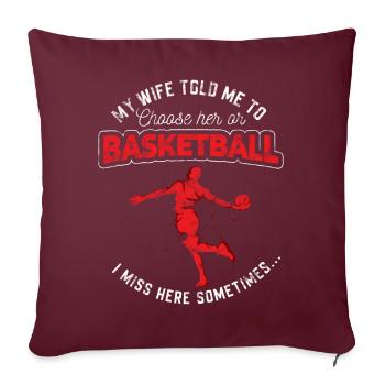 Amour de basket - Housse de coussin décorative 45 x 45 cm - bordeaux - Devant