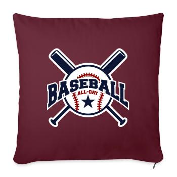 Baseball - Sofakissenbezug 45 x 45 cm - Burgunderrot - Vorne