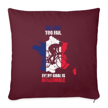 Vélo de route cyclisme France - Housse de coussin décorative 45 x 45 cm - bordeaux - Devant