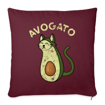 Cadeau avocat chat - Housse de coussin décorative 45 x 45 cm - bordeaux - Devant