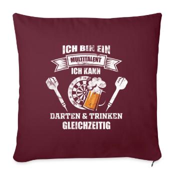 Darts Darten Gift - Housse de coussin décorative 45 x 45 cm - bordeaux - Devant