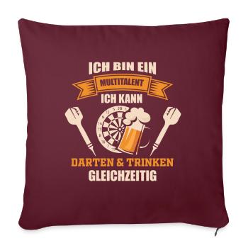 Une fléchette à tout faire - Housse de coussin décorative 45 x 45 cm - bordeaux - Devant