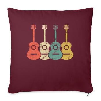 Ukulélé Soprano-ukulélé - Housse de coussin décorative 45 x 45 cm - bordeaux - Devant
