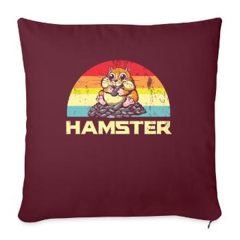 Hamster Hamster joues - Housse de coussin décorative 45 x 45 cm - bordeaux - Devant