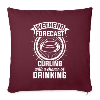 Curling sports d'hiver - Housse de coussin décorative 45 x 45 cm - bordeaux - Devant