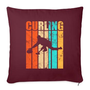 Jeux de curling - Housse de coussin décorative 45 x 45 cm - bordeaux - Devant