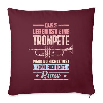 Trompette trompette musique - Housse de coussin décorative 45 x 45 cm - bordeaux - Devant