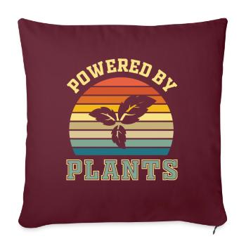 Végétalien - plantes - Housse de coussin décorative 45 x 45 cm - bordeaux - Devant