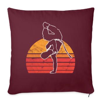 Cadeau de danse de sport de combat de capoeira - Housse de coussin décorative 45 x 45 cm - bordeaux - Devant
