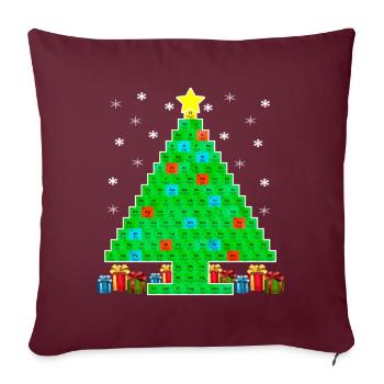 Chemie Periodensystem Weihnachtsbaum Ugly Xmas - Sofakissenbezug 45 x 45 cm - Burgunderrot - Vorne